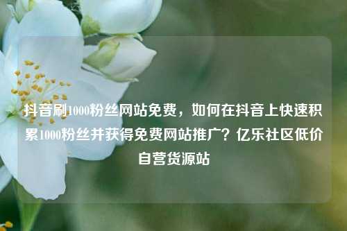抖音刷1000粉丝网站免费，如何在抖音上快速积累1000粉丝并获得免费网站推广？亿乐社区低价自营货源站  第1张